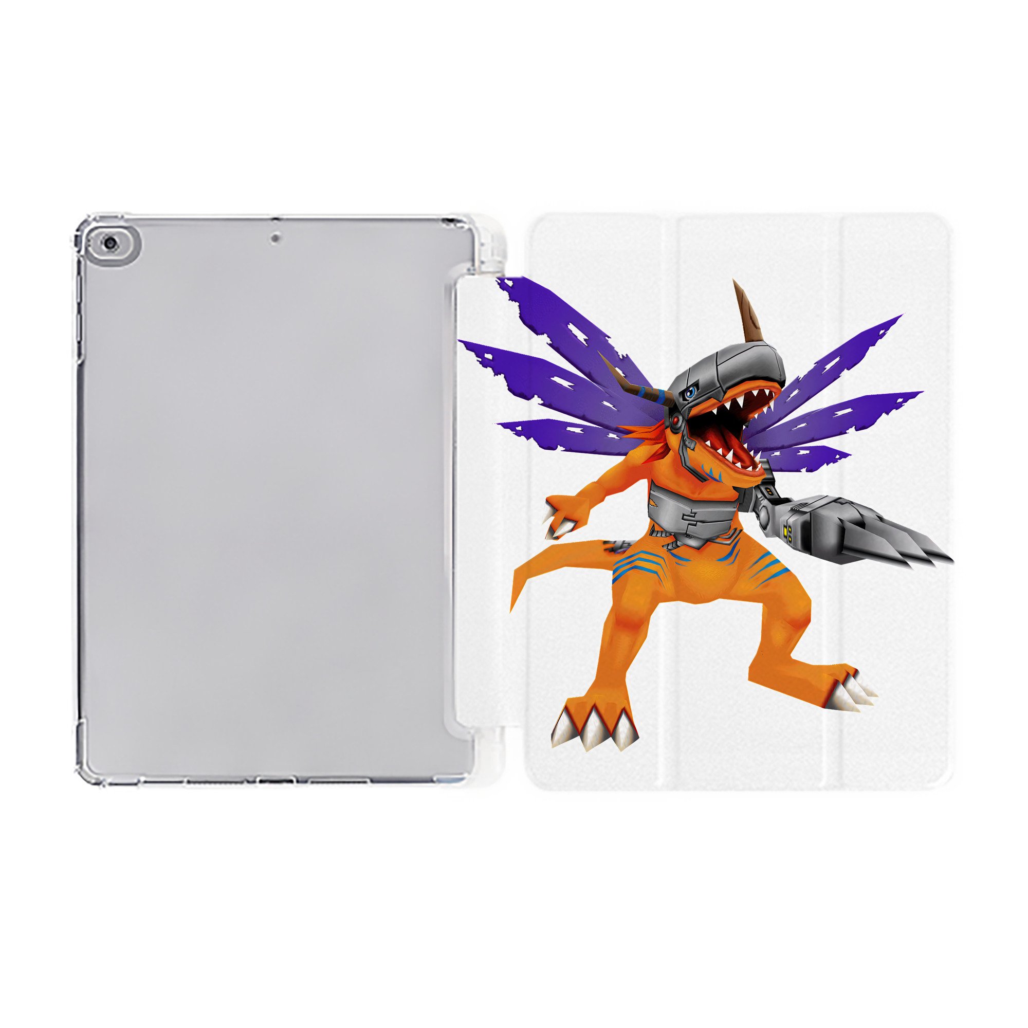 （画像用） Digimon デジタルモンスター/デジモン IPad ケース ペン収納付き 三つ折りスタンド PUレザー×シリコン 対応機種9.5/10.5/10.9インチ